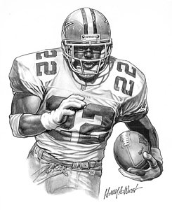 Football Wall Art - Drawing - Emmitt Smith by Harry West