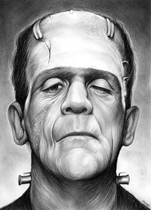 Wall Art - Drawing - Frankenstein by Greg Joens