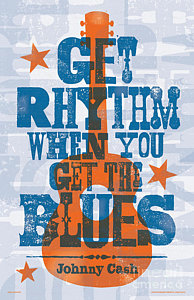 Wall Art - Digital Art - Get Rhythm - Johnny Cash Lyric Poster by Jim Zahniser