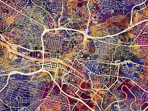 Wall Art - Digital Art - Glasgow Street Map by Michael Tompsett