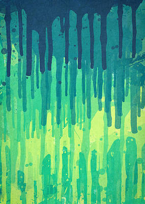 Wall Art - Digital Art - Green Grunge Color Splatter Graffiti Backstreet Wall Background by Philipp Rietz