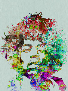 Musicians Wall Art - Painting - Jimmy Hendrix Watercolor by Naxart Studio
