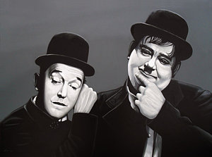 Wall Art - Painting - Laurel And Hardy by Paul Meijering