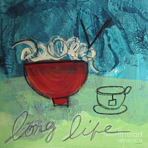 Wall Art - Painting - Long Life Noodles by Linda Woods