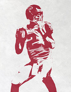 Football Wall Art - Mixed Media - Matt Ryan Atlanta Falcons Pixel Art 2 by Joe Hamilton