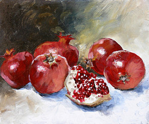 Wall Art - Painting - Pomegranate by Tanya Jansen