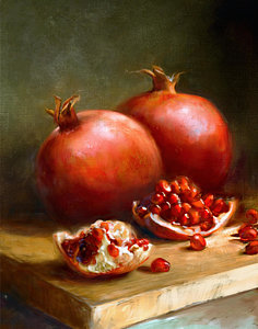 Wall Art - Painting - Pomegranates by Robert Papp