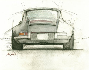 Wall Art - Painting - Porsche 911 Rs by Juan Bosco