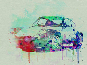 Wall Art - Painting - Porsche 911 Watercolor 2 by Naxart Studio