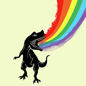 Wall Art - Digital Art - Rainbow Dinosaur by Mark Ashkenazi