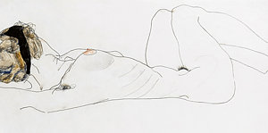 Wall Art - Drawing - Reclining Female Nude by Egon Schiele