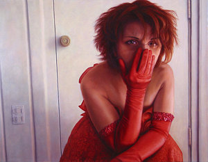 Wall Art - Painting - Red Dress by James W Johnson