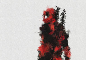 Wall Art - Painting - Red Ninja by Miranda Sether