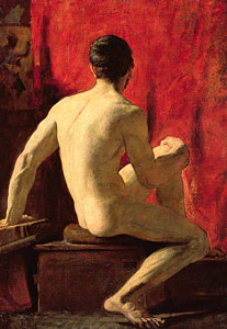 Wall Art - Painting - Seated Male Model by William Etty