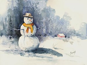 Wall Art - Painting - Snowman by Sam Sidders