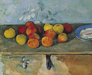 Wall Art - Painting - Still Life Of Apples And Biscuits by Paul Cezanne
