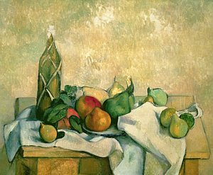 Wall Art - Painting - Still Life With Bottle Of Liqueur by Paul Cezanne
