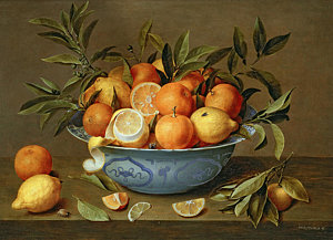 Wall Art - Painting - Still Life With Oranges And Lemons In A Wan-li Porcelain Dish  by Jacob van Hulsdonck