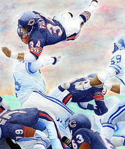 Football Wall Art - Pastel - Sweetness Over The Top by Lyle Brown
