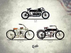 Wall Art - Photograph - The Curtiss Motorcycle Collection by Mark Rogan