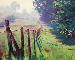 Wall Art - Painting - The Fence Line by Graham Gercken