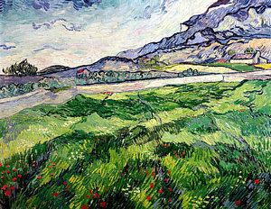 Wall Art - Painting - The Green Wheatfield Behind The Asylum by Vincent van Gogh