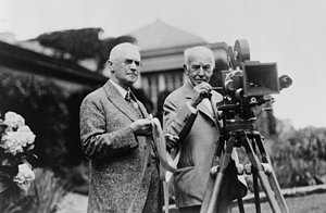 Wall Art - Photograph - Thomas Edison 1847-1931 And George by Everett