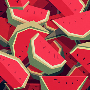 Wall Art - Digital Art - Too Many Watermelons by Yetiland
