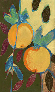 Wall Art - Painting - Two Oranges by Jennifer Lommers