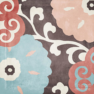 Wall Art - Painting - Umbrella Skies II Suzani Pattern by Mindy Sommers