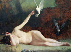 Wall Art - Painting - Woman With Pigeons by Ernst Philippe Zacharie